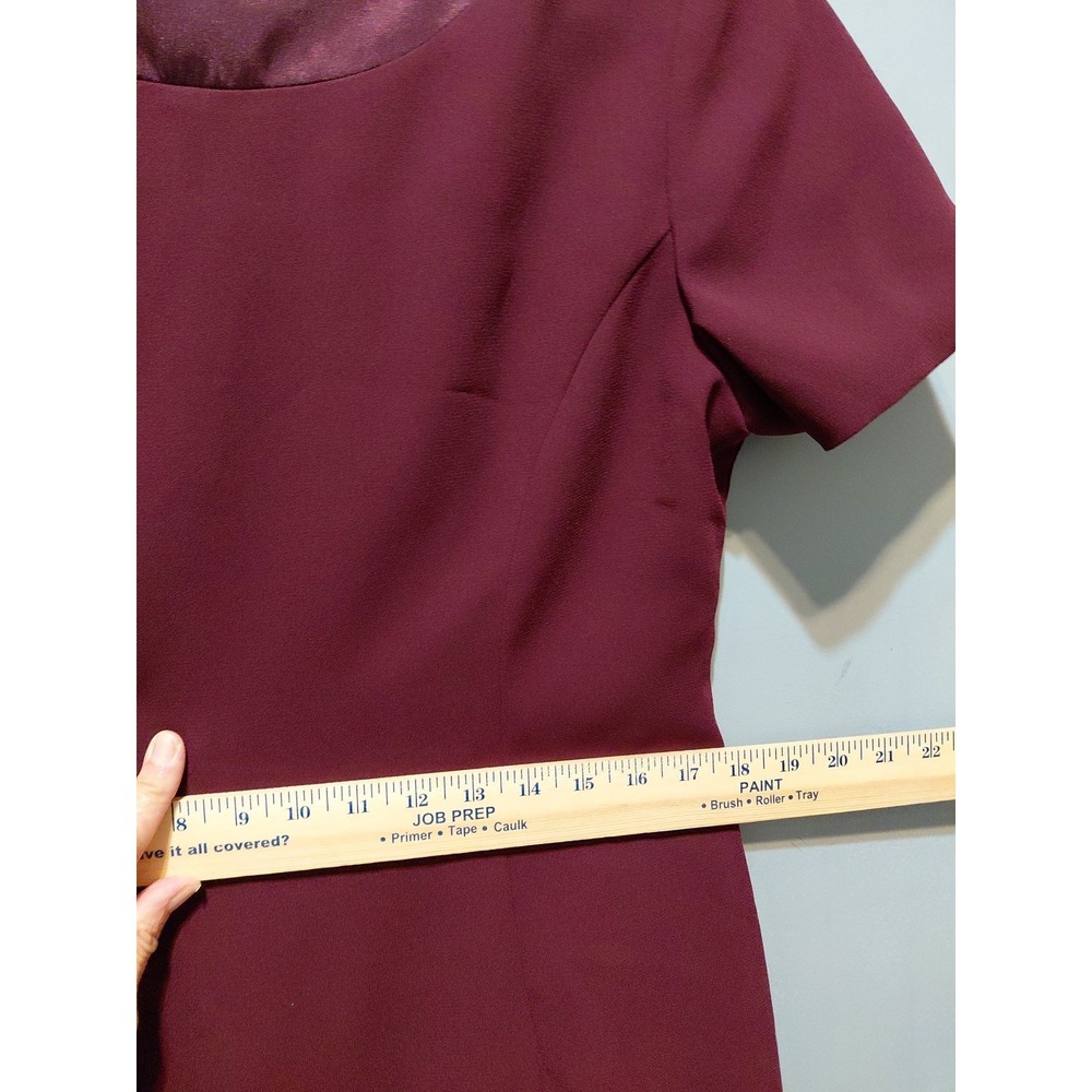 Talbots Womens Size 12 Maroon Formal Coquette Minimalist Dress Shoulder Pads - Picture 5 of 16